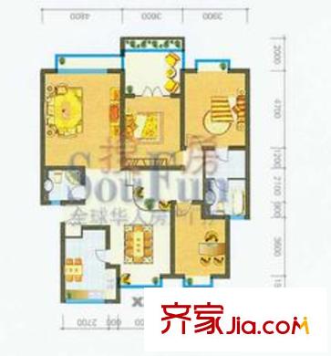 南湖怡秀園戶型圖4室2廳2衛(wèi)1廚