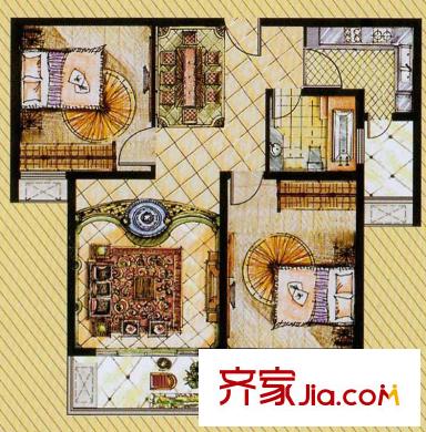 南洋國際商城戶型圖A2戶型 2室2廳1衛(wèi)1廚