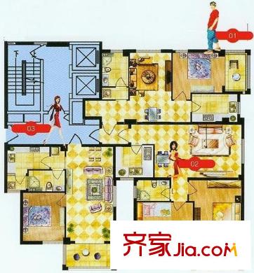新銳領(lǐng)地戶型圖一期公寓戶型圖 1室2廳1衛(wèi)