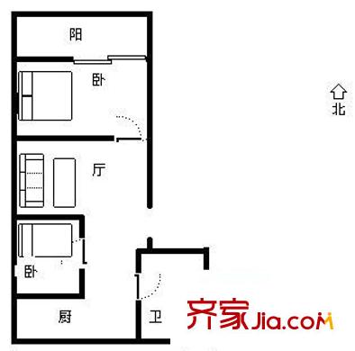 奎中小區(qū) 2室 戶(hù)型圖