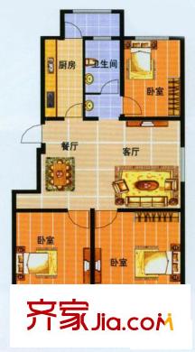 山水麗庭戶型圖戶型6 2室2廳1衛(wèi)1廚