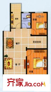山水麗庭戶型圖戶型5 2室2廳1衛(wèi)1廚