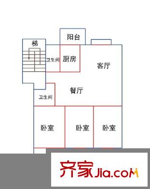 紳士花園 3室 戶型圖
