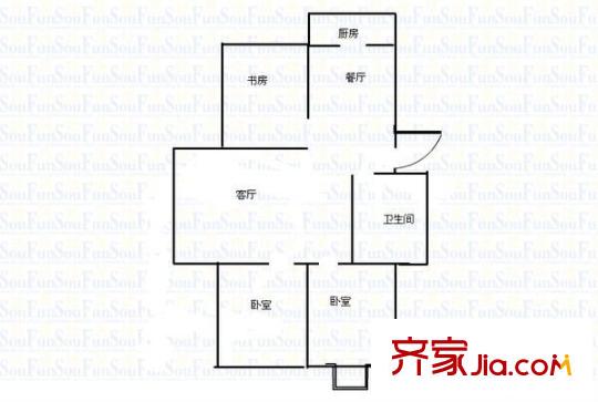 一水花園 3室 戶型圖