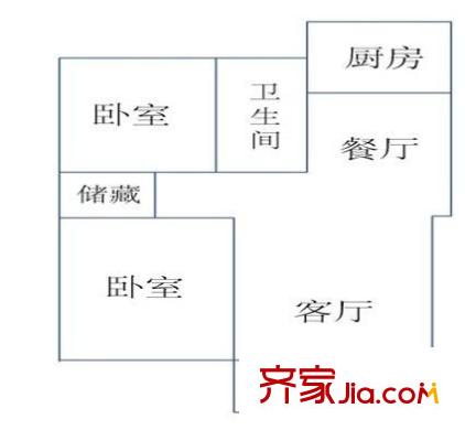 華美潤園 2室 戶型圖