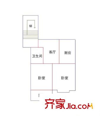 泰山嘉園 2室 戶型圖