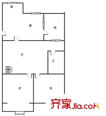 泰山嘉園 2室 戶型圖