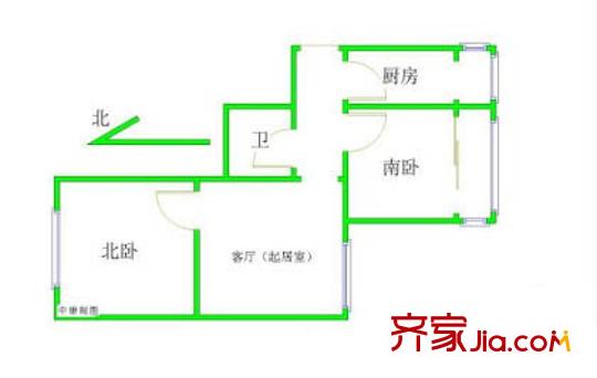 森活綠郡戶(hù)型圖20 2室1廳1衛(wèi)1廚