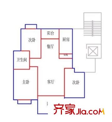湖濱花園小區(qū) 3室 戶型圖