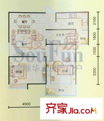 湖濱花園戶型圖1169013838195 4室2廳1衛(wèi)1廚