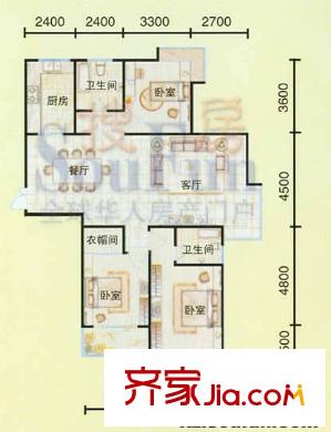 湖濱花園戶型圖1169013983597 3室2廳1衛(wèi)1廚