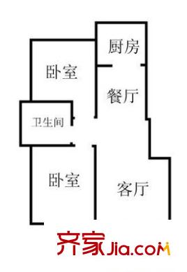 濱河花園 2室 戶型圖