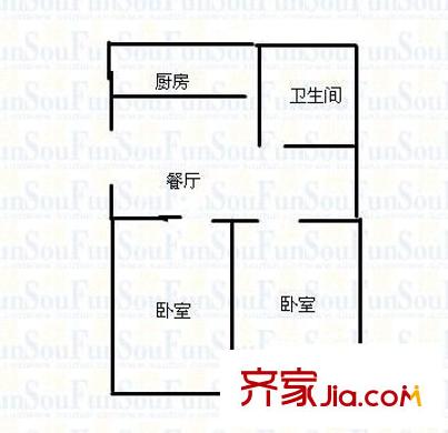 紡南小區(qū) 2室 戶型圖