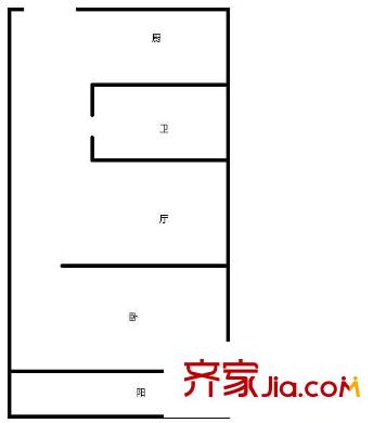天成花園 1室 戶型圖