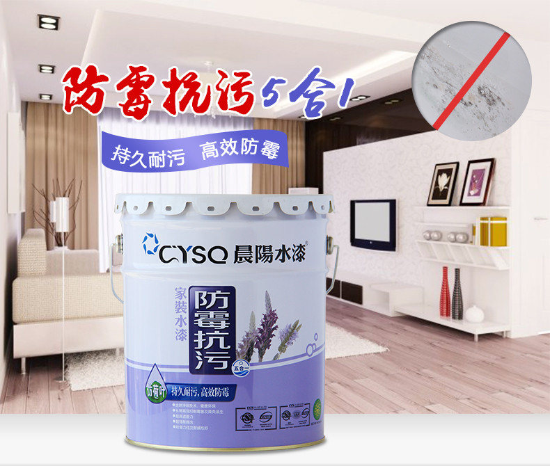 晨阳水漆防霉抗污内墙乳胶漆环保涂料18L | 家