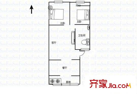 梅苑小區(qū) 2室 戶型圖