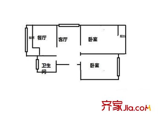 劉場(chǎng)世紀(jì)花園 2室 戶(hù)型圖