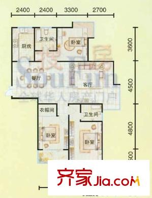 民康園 3室 戶型圖