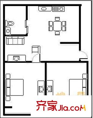 康樂(lè)園 2室 戶型圖