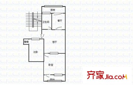 中樞小區(qū) 2室 戶型圖