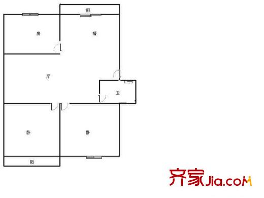 金泰小區(qū) 2室 戶型圖