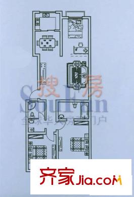 春雨花園戶型圖D戶型 3室2廳1衛(wèi)1廚