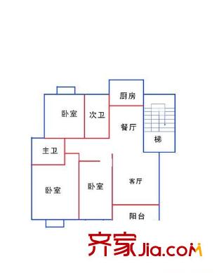 泉山美墅（住宅） 3室 戶型圖