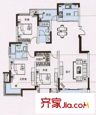 錦繡嘉園 3室 戶型圖