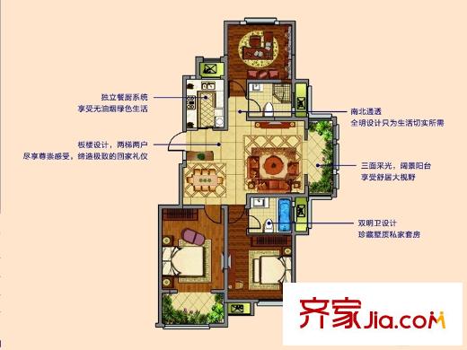 紫金?奧玲花園一期小高層標(biāo)準(zhǔn)層邊戶E戶型 