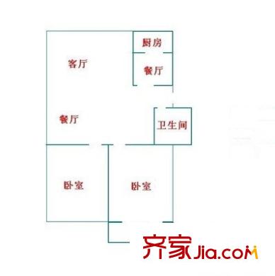 徐州人家 2室 戶型圖
