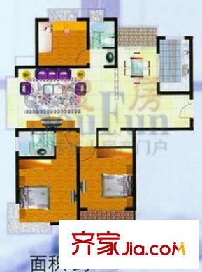 和園愛(ài)家戶型圖戶型3 3室2廳2衛(wèi)1廚
