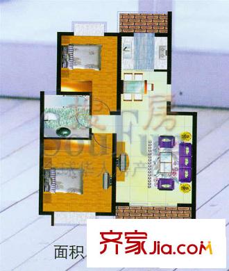 和園愛家戶型圖戶型4 2室2廳1衛(wèi)1廚