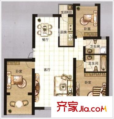 徐州人家 3室 戶型圖
