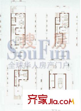 泉山森林海戶型圖F1戶型聯(lián)排別墅 4室2廳3衛(wèi)1廚
