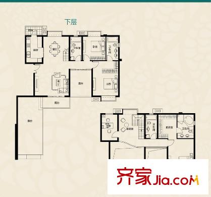 恒基雍景新城二期31、32、35、36、50#邊戶御湖居 4室3廳2衛(wèi)1廚