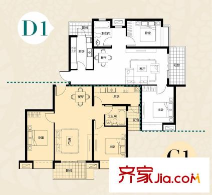 恒基雍景新城二期28#29#39#50#邊戶映湖居 2室2廳2衛(wèi)1廚