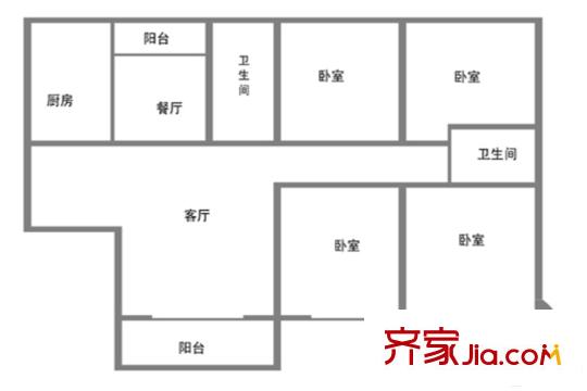 君廷湖畔19#01室戶型 4室2廳2衛(wèi)1廚