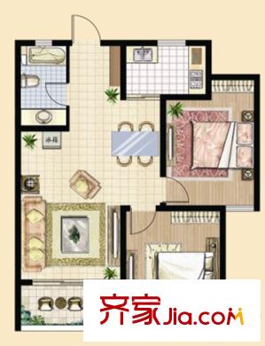 坤泰御景灣B9#B10#C戶型 2室2廳1衛(wèi)1廚