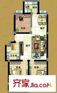 文泰康城三期18#、21#、22#、26#、27#樓C戶型 3室2廳1衛(wèi)