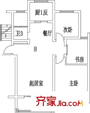 榕城奧運(yùn)星城1-4層2、3單元-101B 3室2廳1衛(wèi)