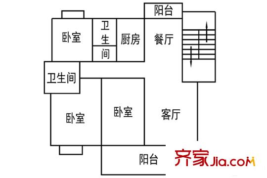 藍(lán)庭國際洋房A戶型 3室2廳2衛(wèi)1廚