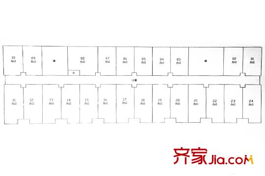 九里景秀公寓7#整層平面圖 1室1廳1衛(wèi)1廚