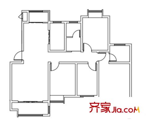 合和百富城6#02室戶型 3室2廳2衛(wèi)1廚
