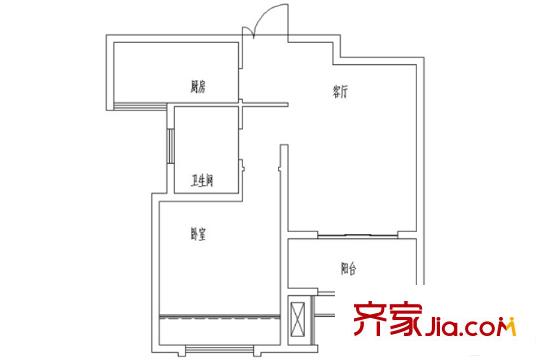 國基逸境三期C12#、C13#、C14#中間戶 1室1廳1衛(wèi)1廚