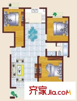 匯龍國際花園A戶型 3室2廳1衛(wèi)
