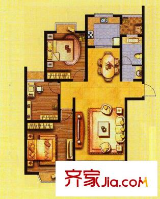 錦繡豪庭朗逸居 3室2廳1衛(wèi)1廚
