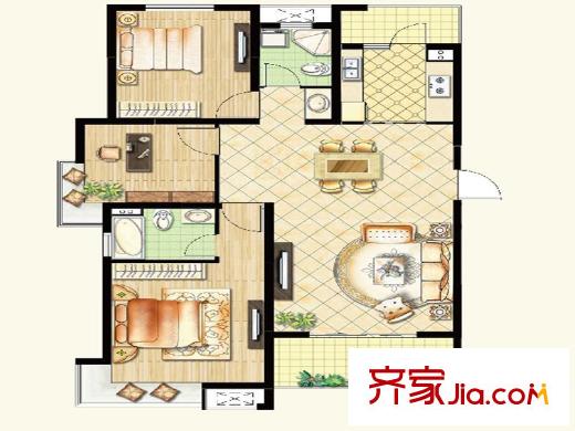 綠地高鐵東城15#2單元03室 3室2廳2衛(wèi)1廚
