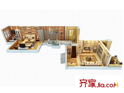 澳東印象城A公館1戶型 1室1廳1衛(wèi)