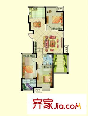 阿爾卡迪亞文承苑18/21/23號樓A戶型 3室2廳1衛(wèi)