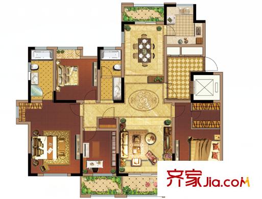 國信?云璽10#樓整棟L戶型 4室2廳2衛(wèi)1廚